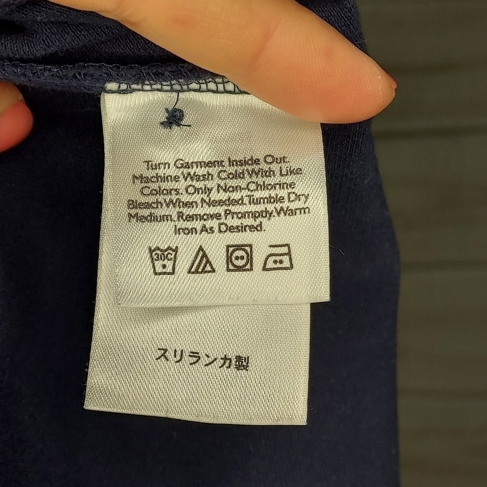 Eddie Bauer polo sleeveless top stretch navy blue lime green trim S Petite - Picture 6 of 8